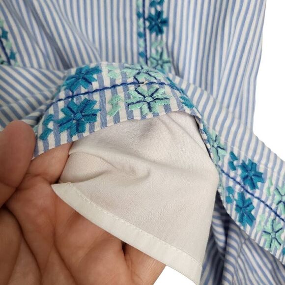 Vineyard Vines Pop Embroidered Floral Stretch Stripe Shift Dress Nautical Size 0 - Picture 6 of 10